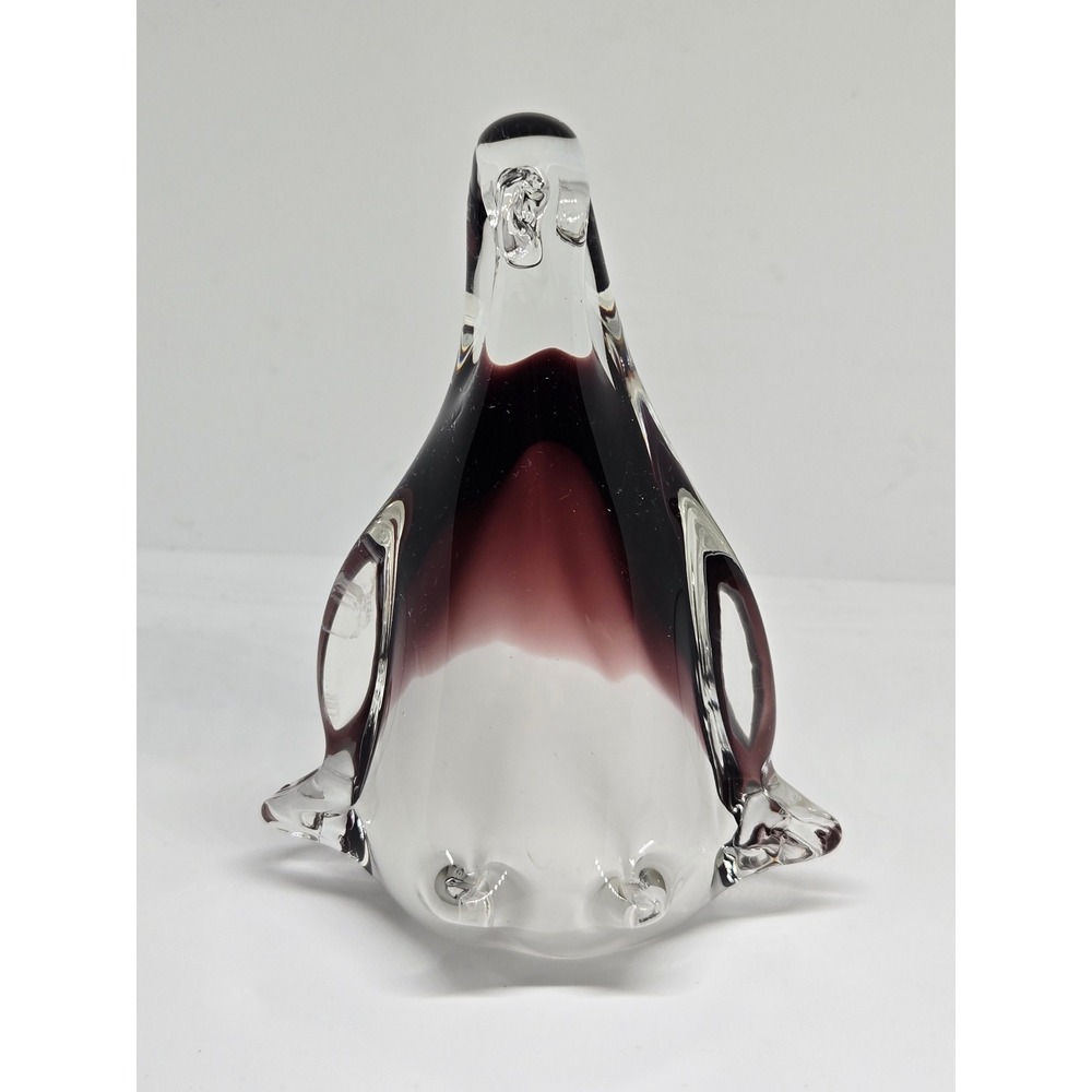 Penguin Art glass paperweight 4 3/4 x 2 3/4